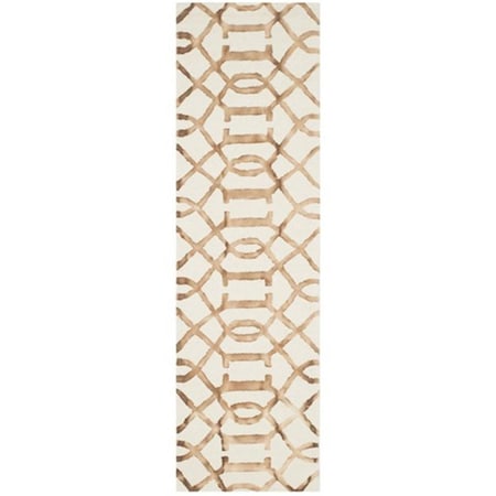 Safavieh Dip Dye Hand Tufted Runner Rug- Ivory - Camel- 2 ft. 3 in. x 12 ft. DDY712E-212
